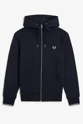 Fred Perry - Hooded Zip Through Sweatshirt - Navy