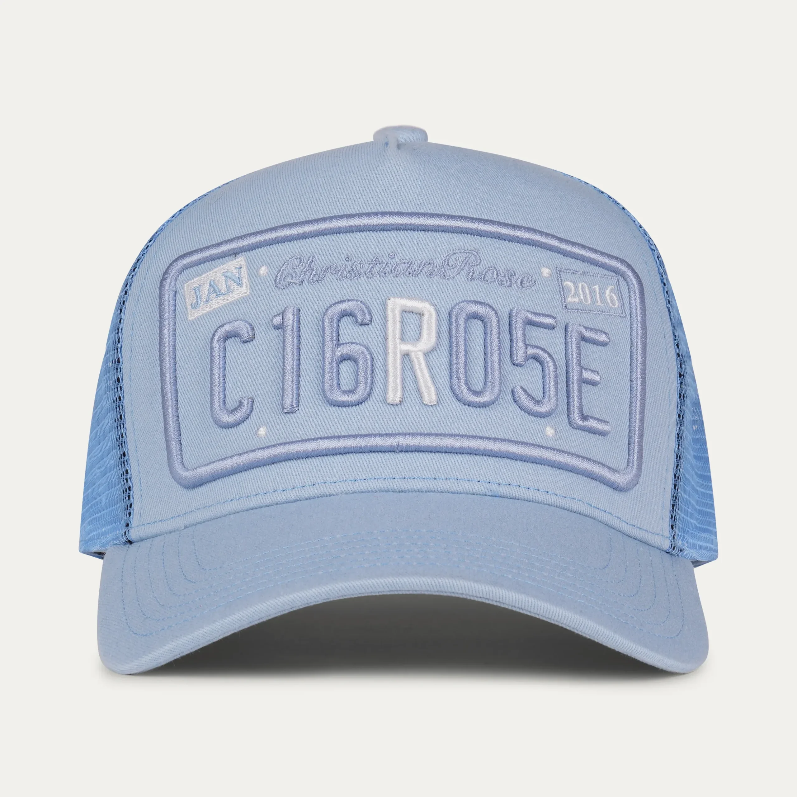 Christian Rose - Two Tone Trucker Cap - Sky Blue - Image 2