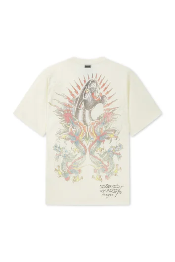 Ed Hardy - Dragon Panther Graphic T-Shirt - Ecru