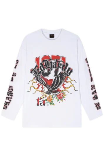 Ed Hardy - Tattoo Eagle Graphic Long Sleeved T-Shirt - White
