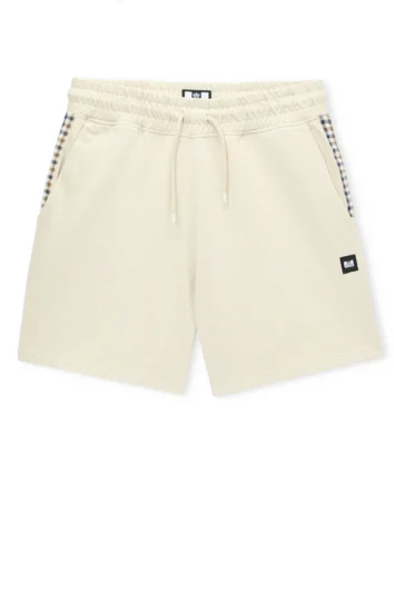Weekend Offender - Missour Mid Check Panelled Shorts - Cement