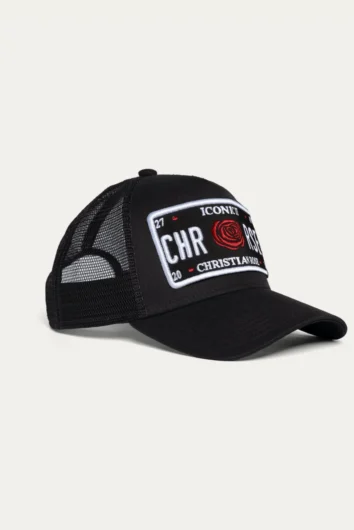 Christian Rose - Iconic II Red Rose Plate Cap - Black/White/Red