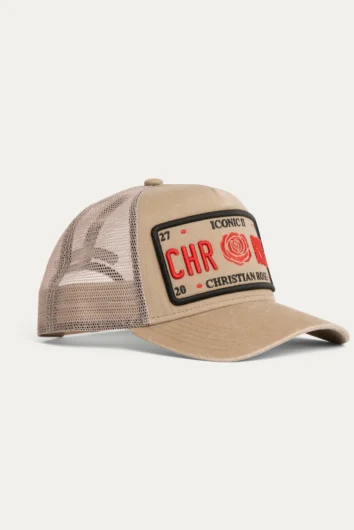 Christian Rose - Iconic II Trucker Cap - Sand/Cream/Red