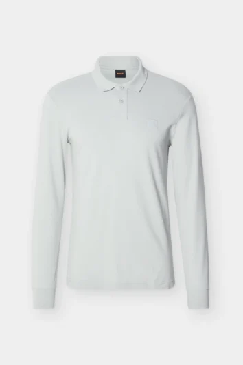 BOSS - Passerby Long Sleeved Polo Shirt - Silver