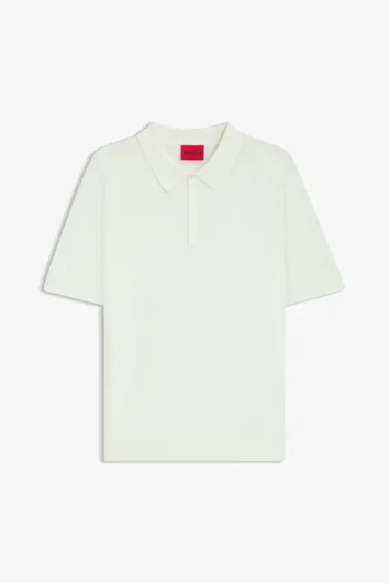 HUGO - San Peter Knit Polo Shirt - Natural