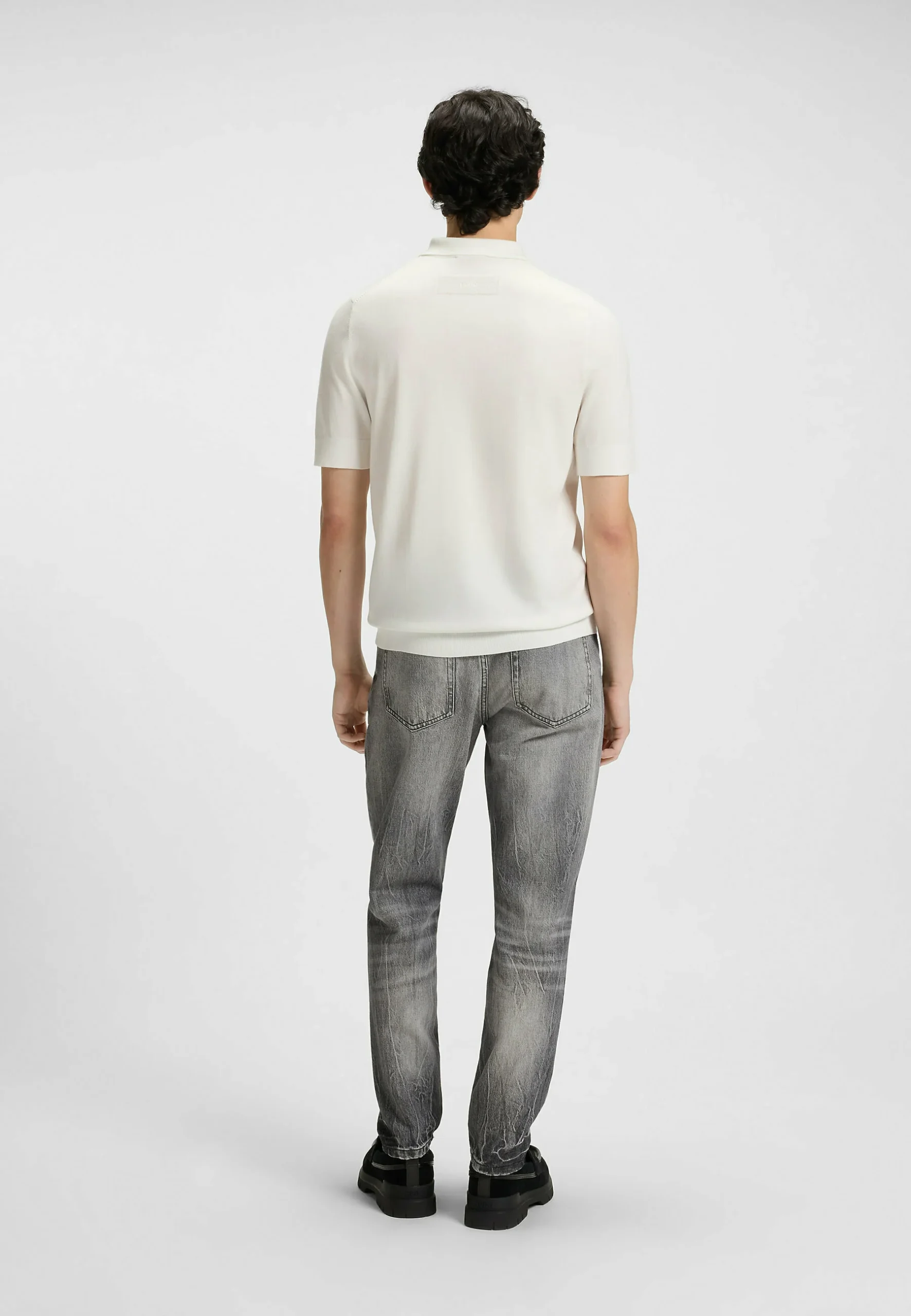 HUGO - San Peter Knit Polo Shirt - Natural - Image 2
