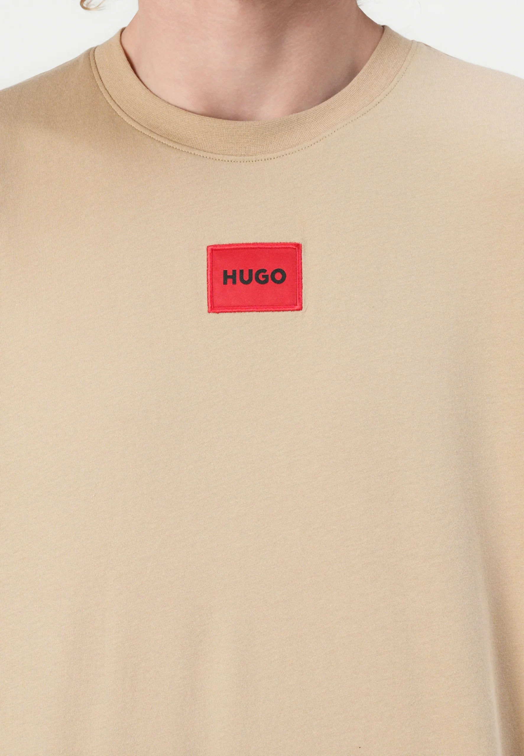 HUGO - Diragolino Cotton T-Shirt - Medium Beige - Image 4