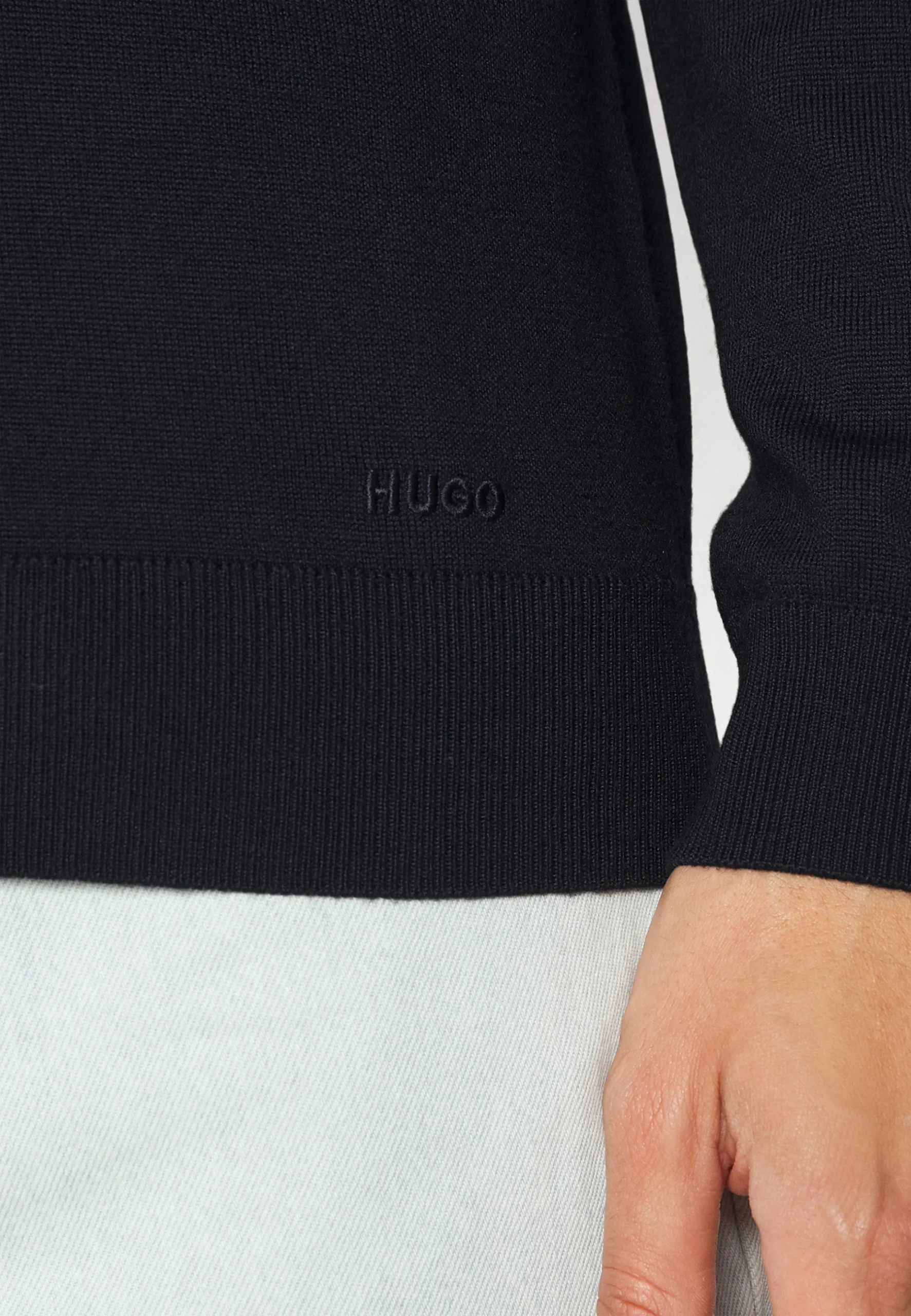HUGO - San Cedric Wool Jumper - Navy - Image 4