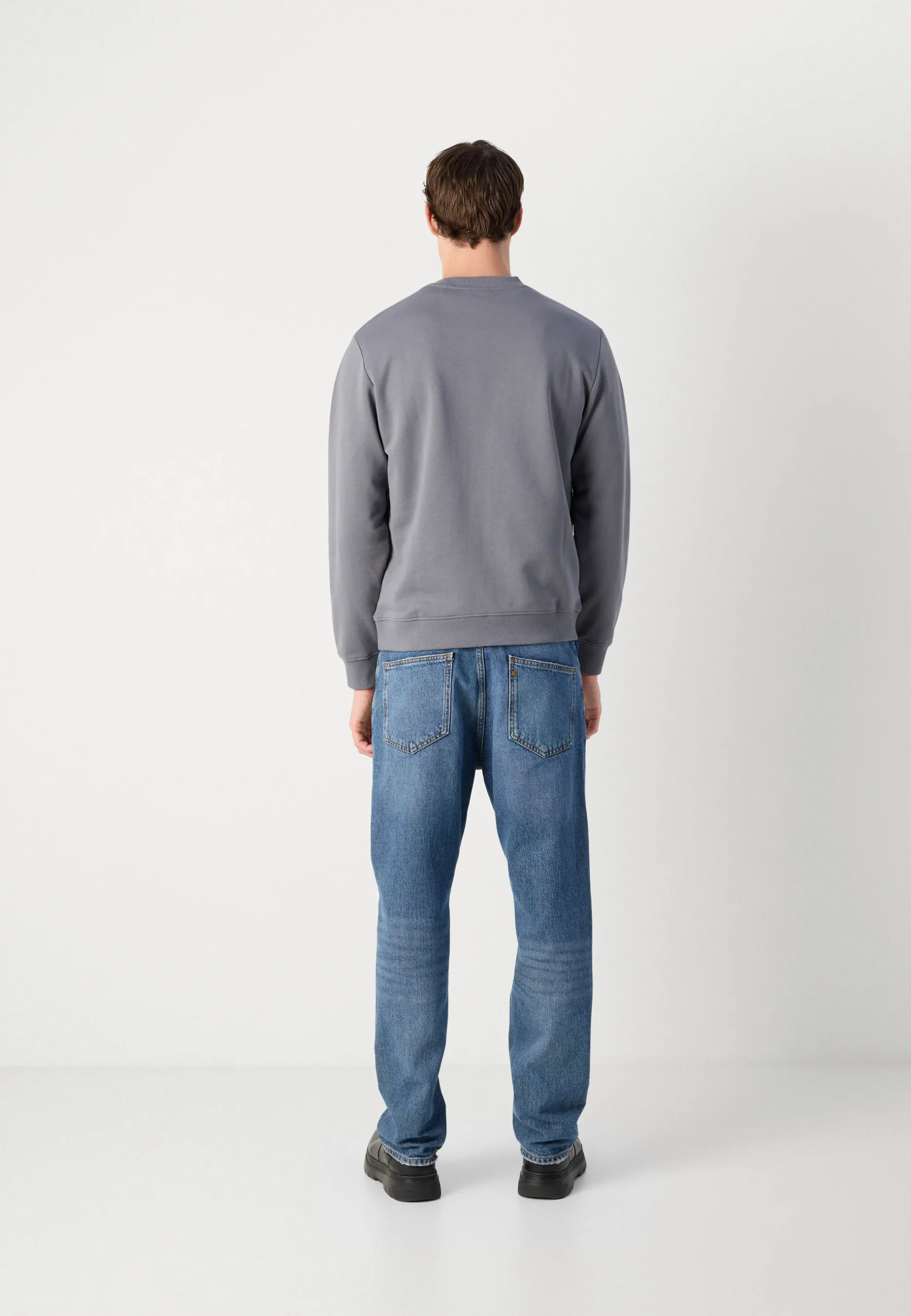 HUGO - Diragol Cotton Crewneck Sweatshirt - Grey - Image 2