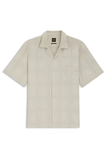 BOSS - Rayer Short Sleeve Relaxed Shirt - Open Grey