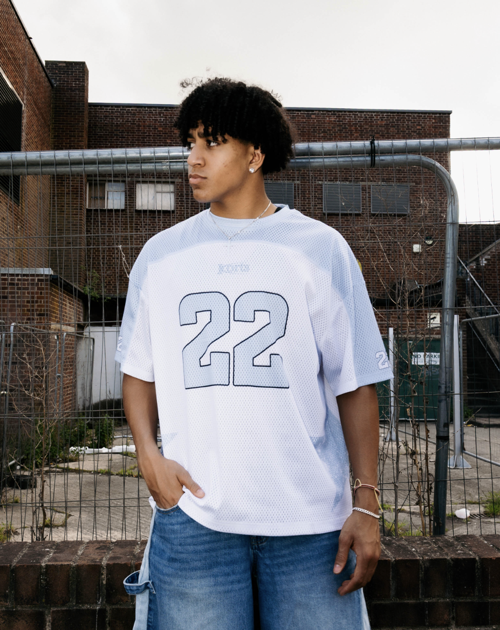 Kortsiide - Harlem Jersey - White/Blue - Image 4