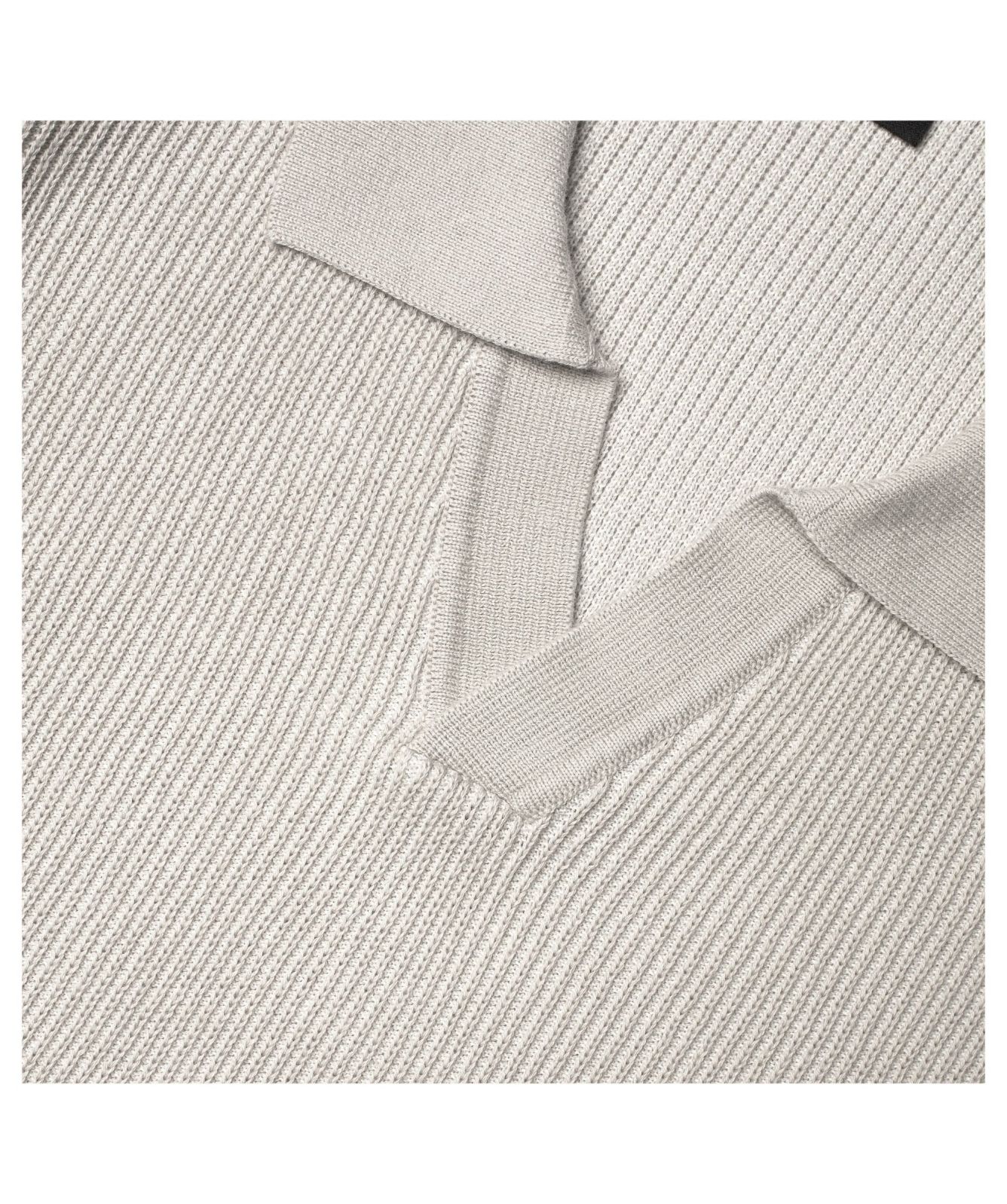 BOSS - Aravolo Knitted Polo Shirt - Open Grey - Image 4