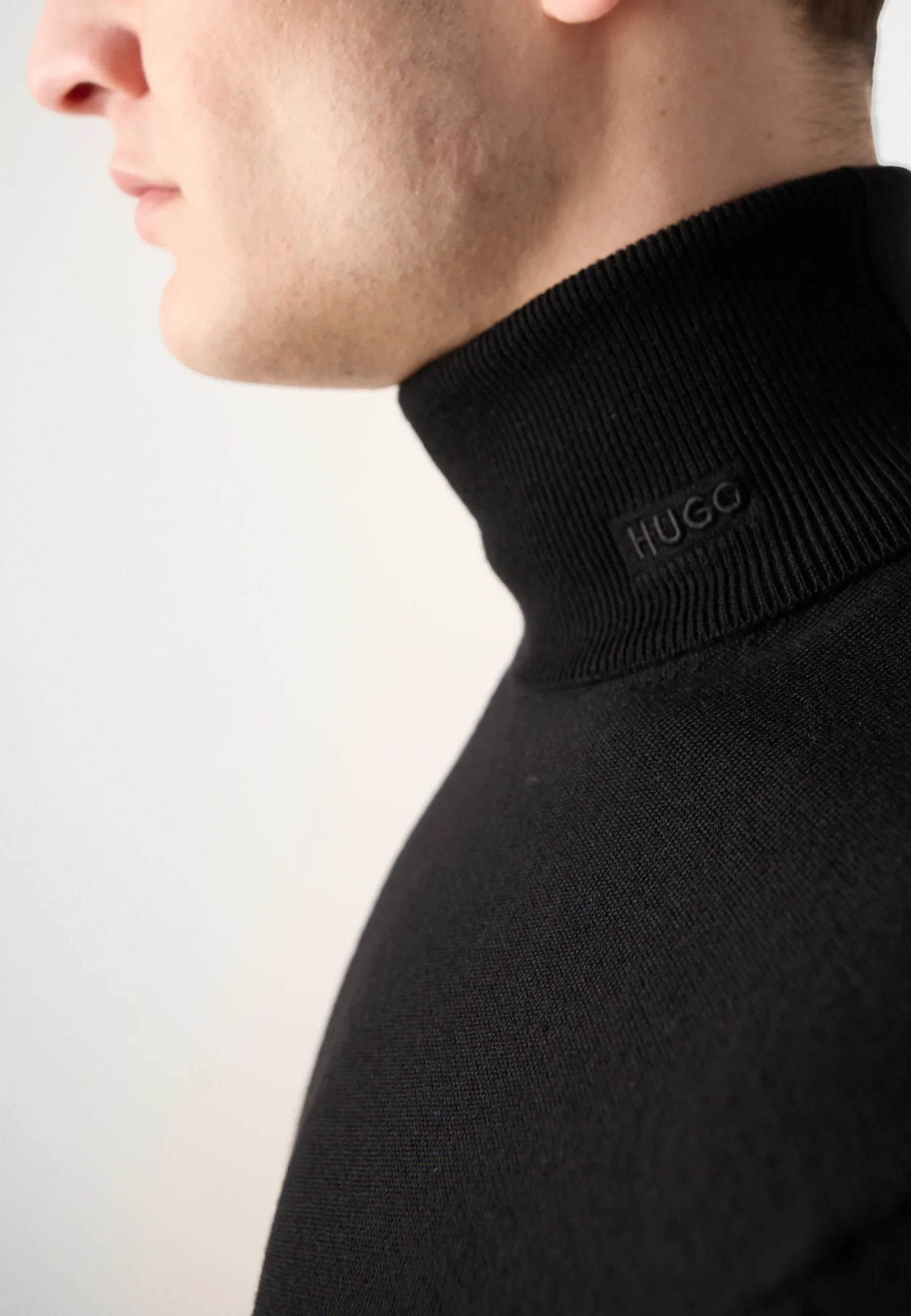 HUGO - San Thomas Roll Neck Jumper - Black - Image 3