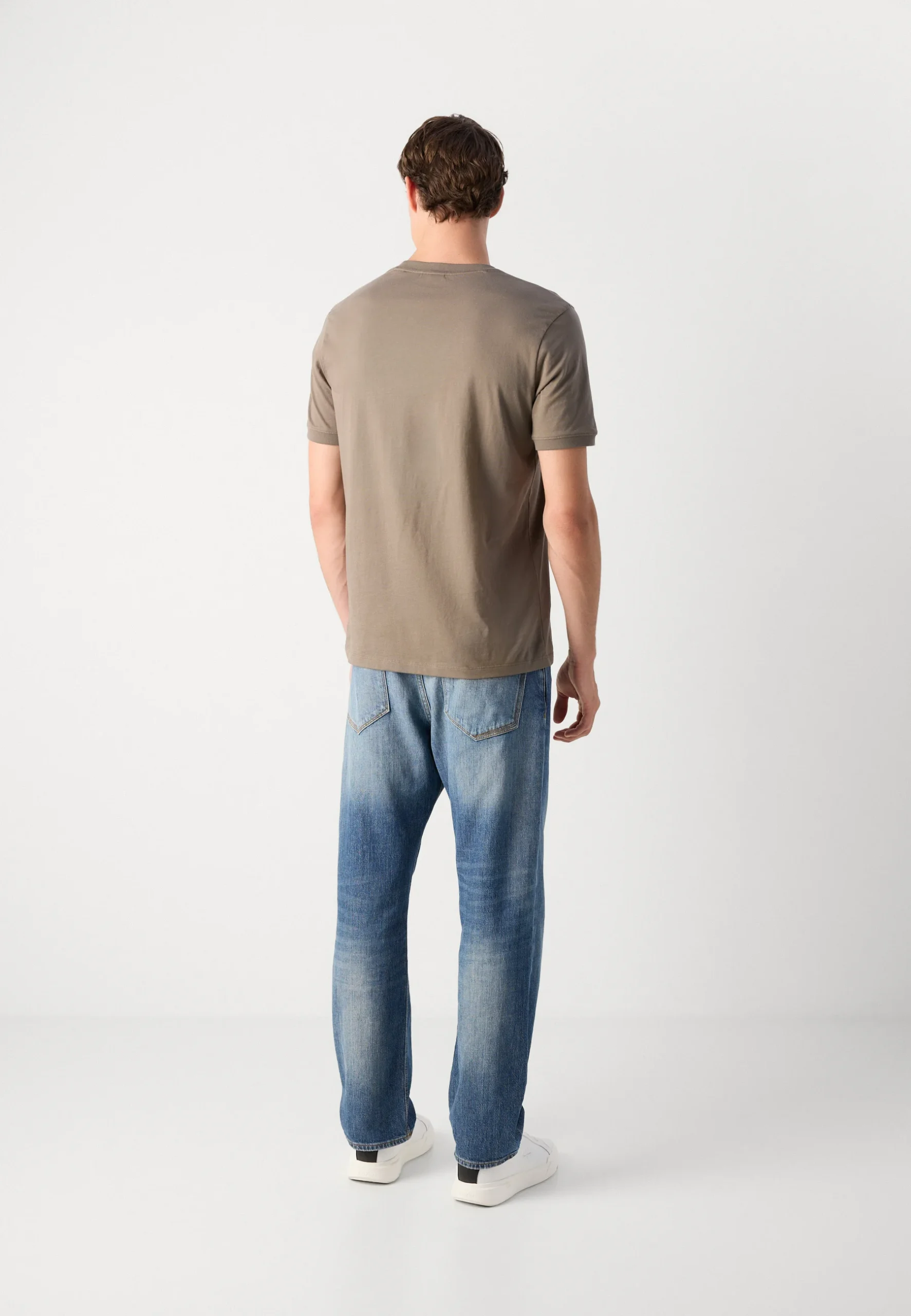 HUGO - Diragolino Cotton T-Shirt - Pastel Brown - Image 3