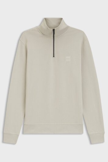 BOSS - ZeTrust 1/4 Zip Cotton Sweatshirt - Beige