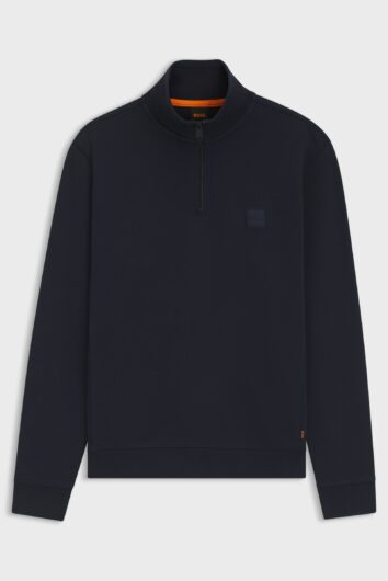 BOSS - ZeTrust 1/4 Zip Cotton Sweatshirt - Dark Blue