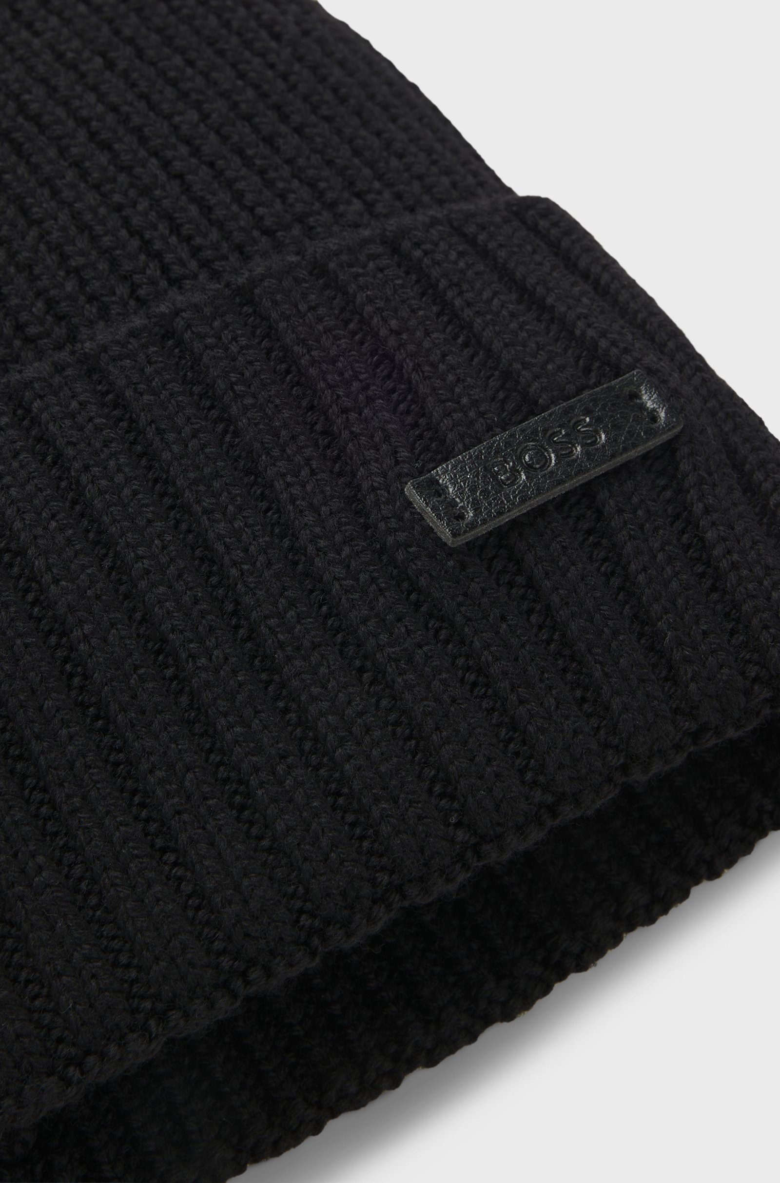BOSS - Fati Wool Beanie - Black - Image 4