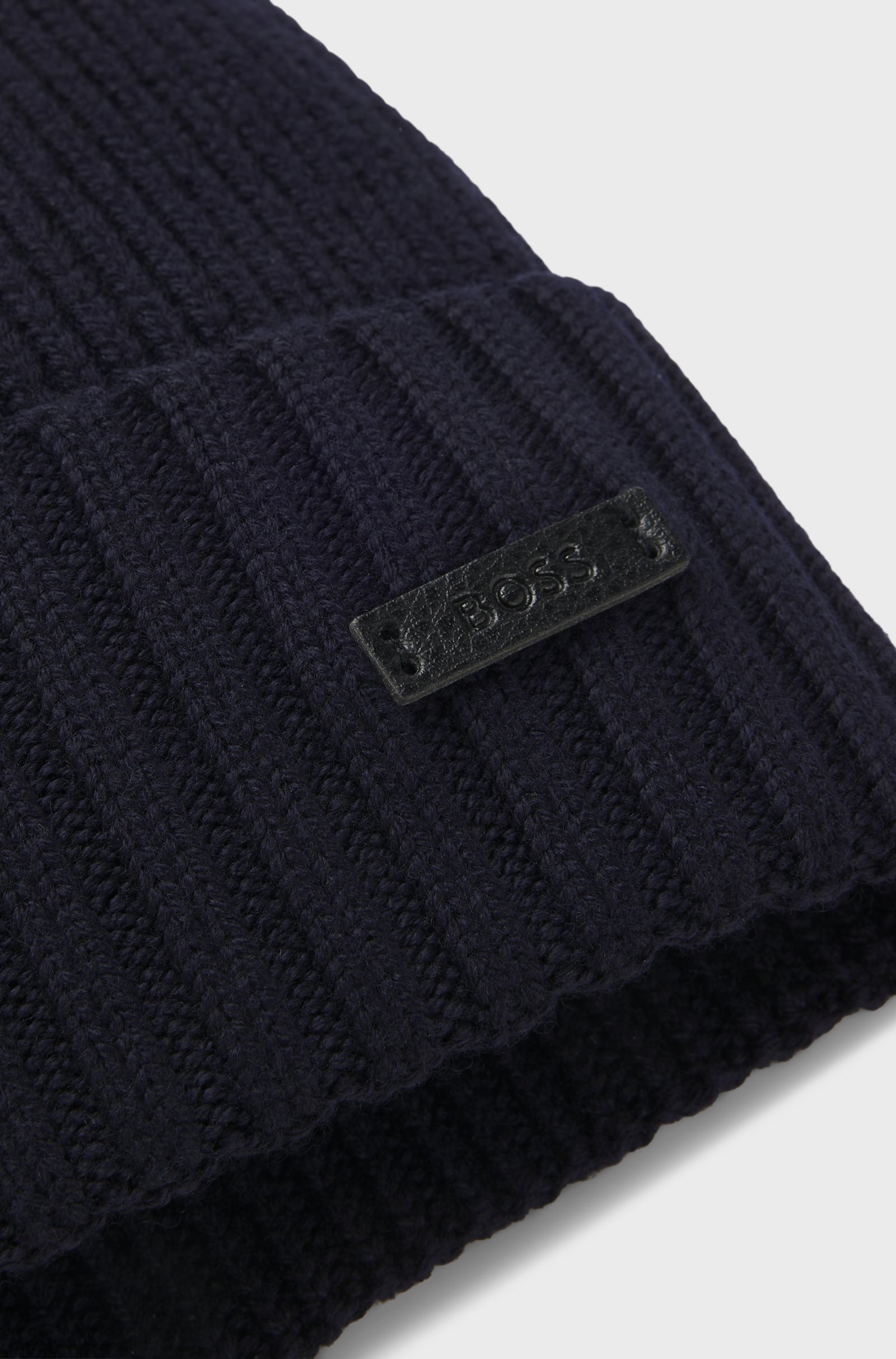 BOSS - Fati Wool Beanie - Navy - Image 3