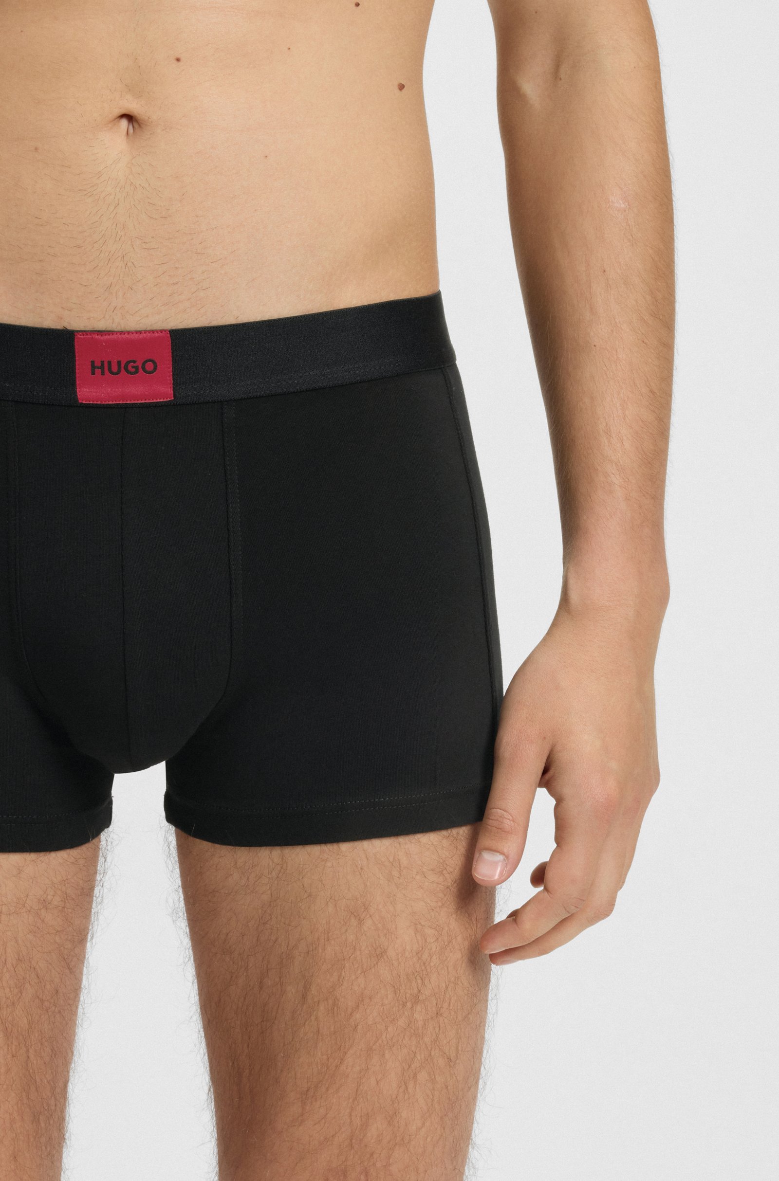 HUGO - Tripple-Pack Galaxy Cotton Trunks - Black - Image 3