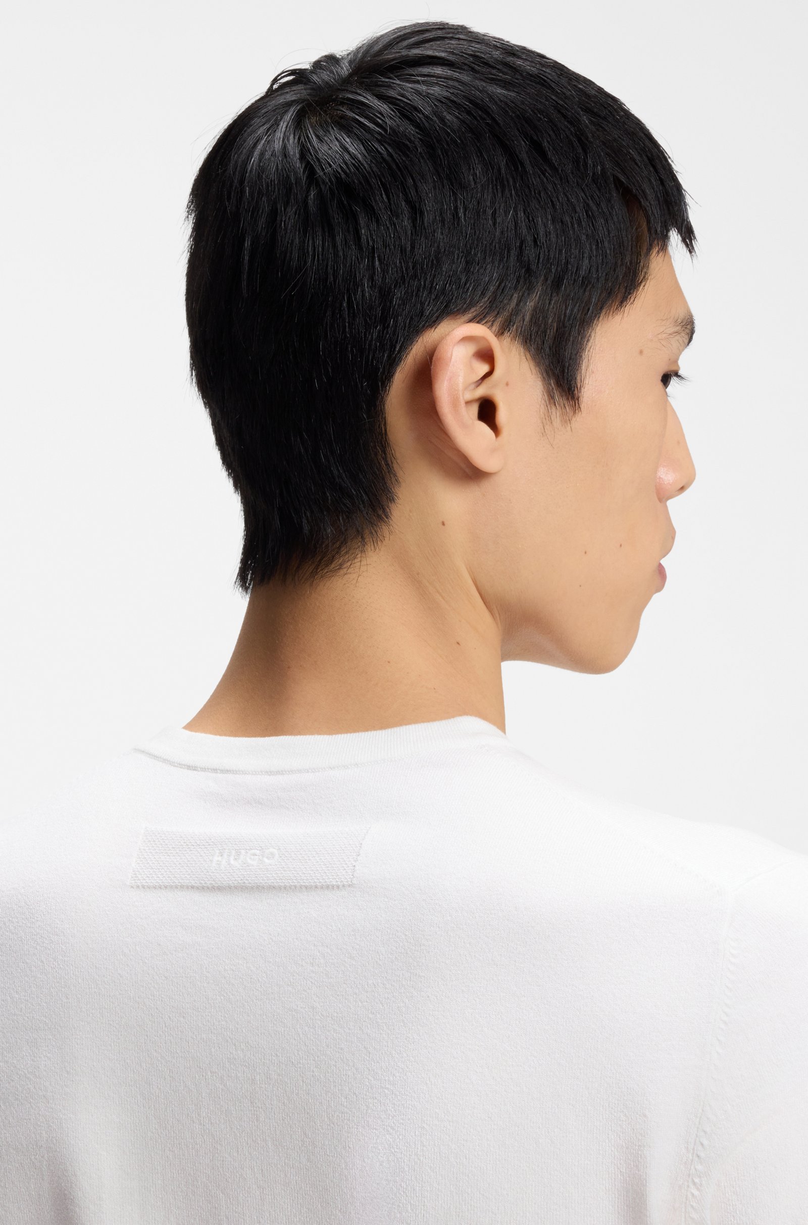 HUGO - San Carl Short Sleeved Sweater - Natural (White) - Image 3