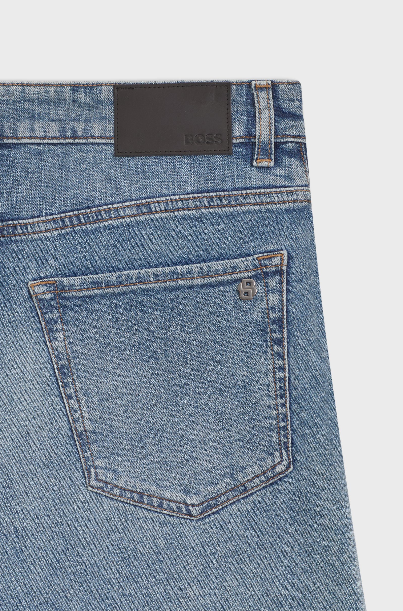 BOSS - Maine Stretch Denim Shorts - Light Blue - Image 2