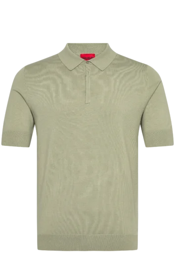 HUGO - San Peter Knit Polo Shirt - Light Pastel Green