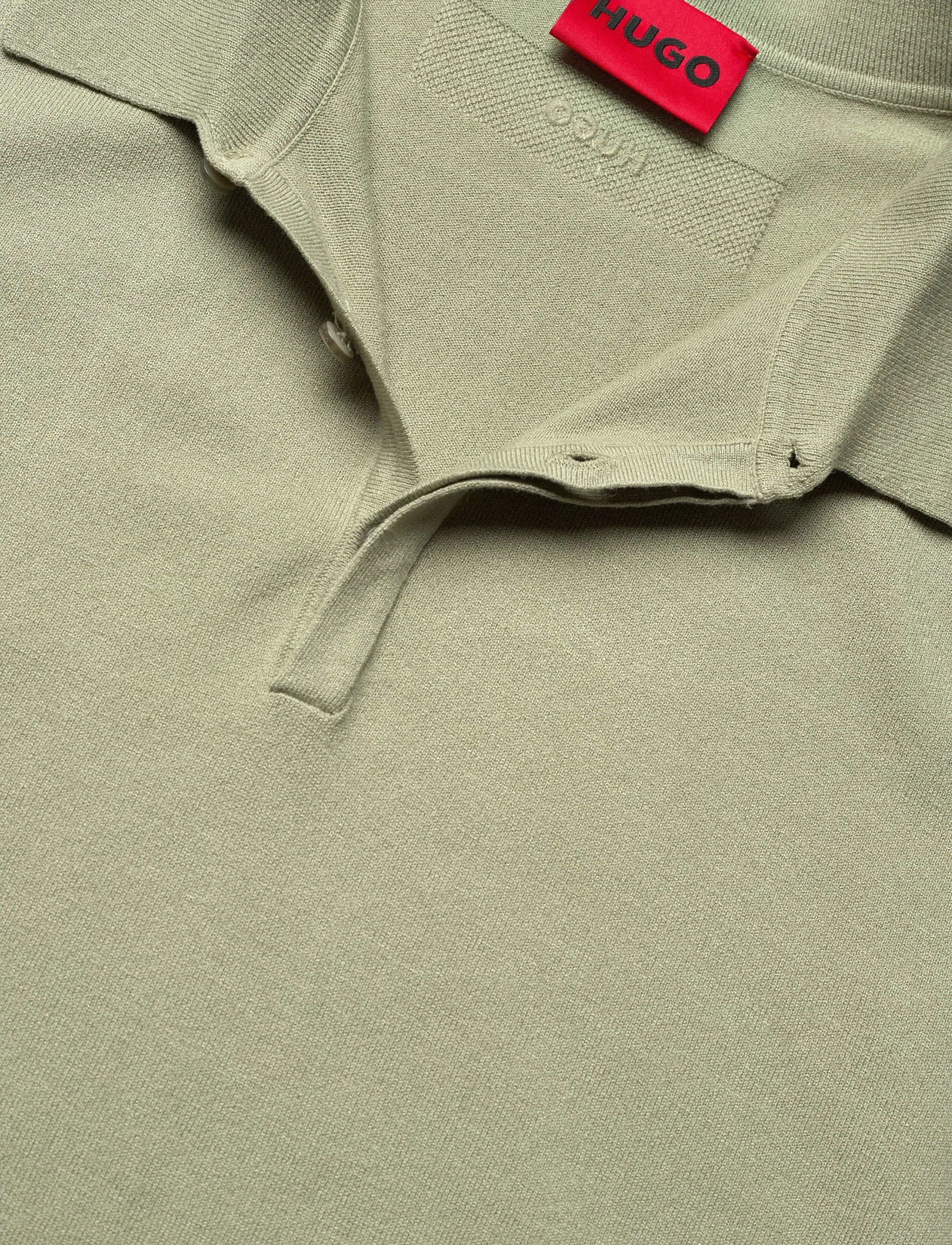 HUGO - San Peter Knit Polo Shirt - Light Pastel Green - Image 4