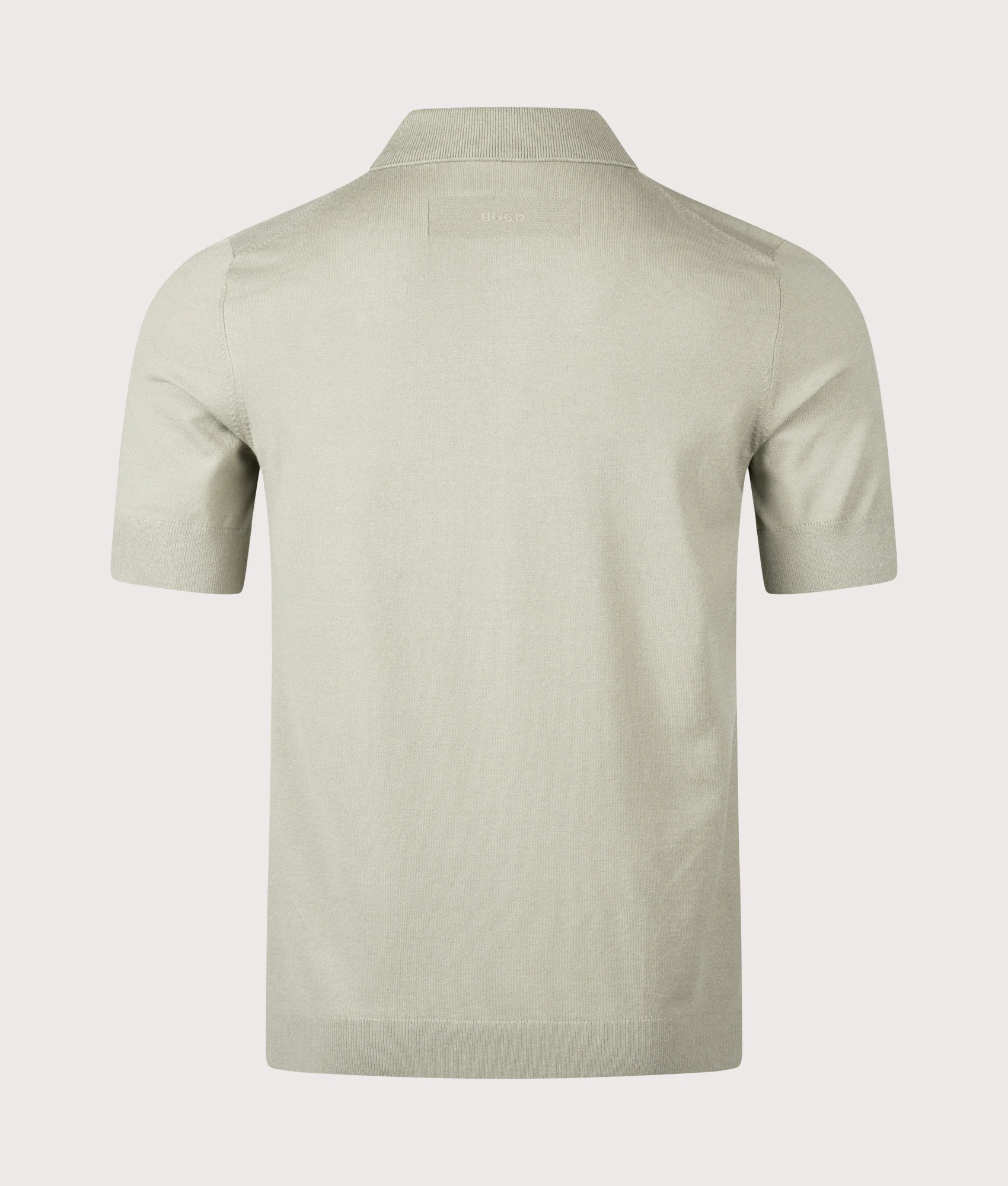 HUGO - San Paco Short Sleeved Knit Button Polo Shirt - Light Pastel Green - Image 2