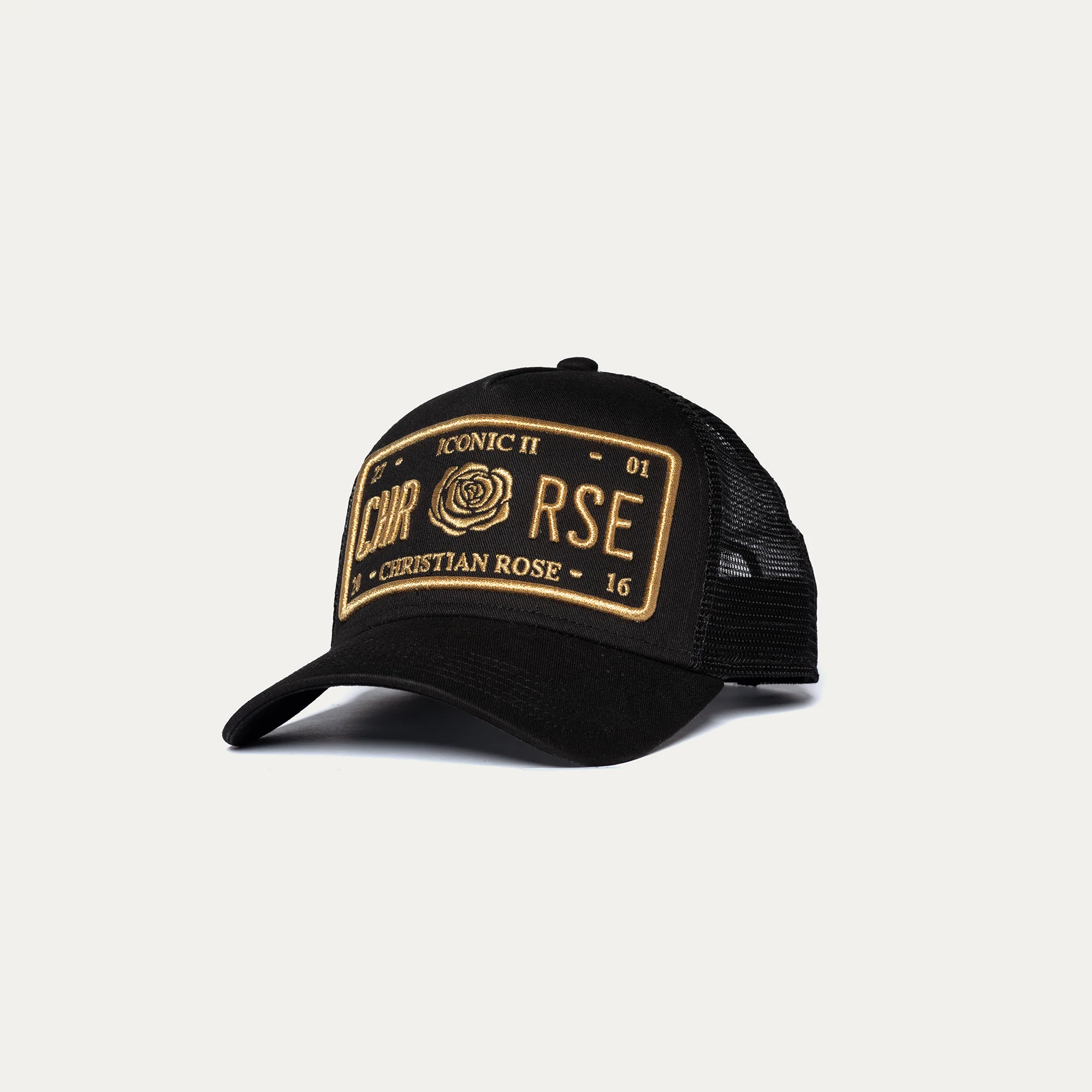 Christian Rose - Iconic II Trucker Cap - Black/Gold - Image 4