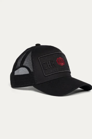 Christian Rose - Iconic II Red Rose Cap - Black/Black/Red