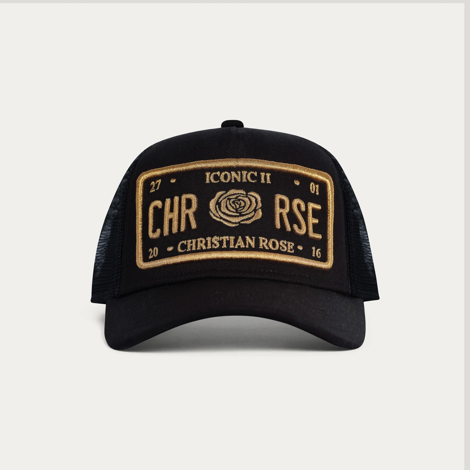 Christian Rose - Iconic II Trucker Cap - Black/Gold - Image 3