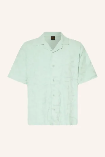 BOSS - WE Flower Terry-Cotton Shirt - Turquoise
