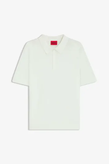 HUGO - San Peter Knit Polo Shirt - Natural