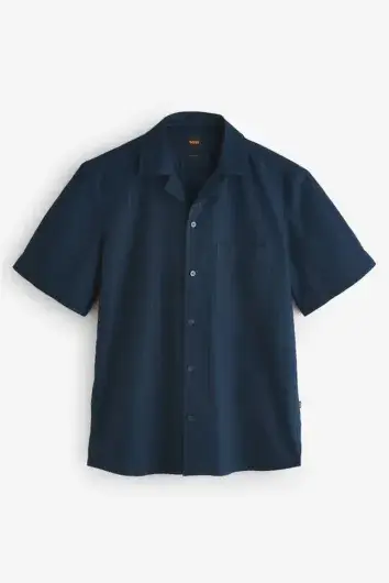 BOSS - Rayer Short Sleeve Relaxed Shirt - Dark Blue
