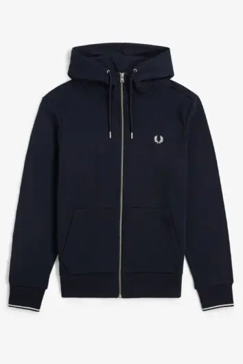 Fred Perry - Hooded Zip Through Sweatshirt - Navy