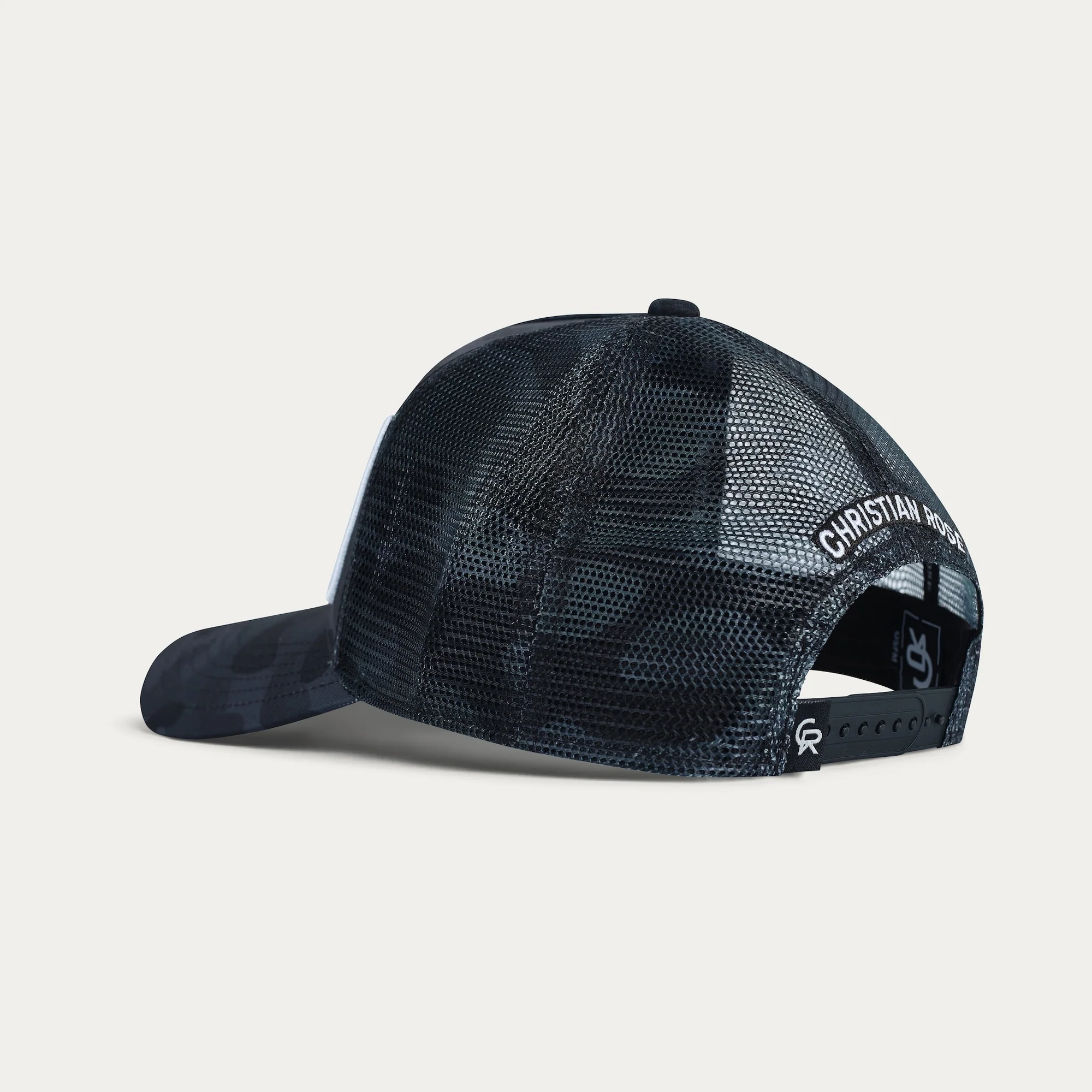 Christian Rose - Private Plate Trucker Cap - Black Camo - Image 5