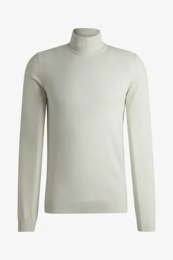 HUGO - San Thomas Roll Neck Jumper - Natural