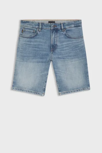 BOSS - Maine Stretch Denim Shorts - Light Blue