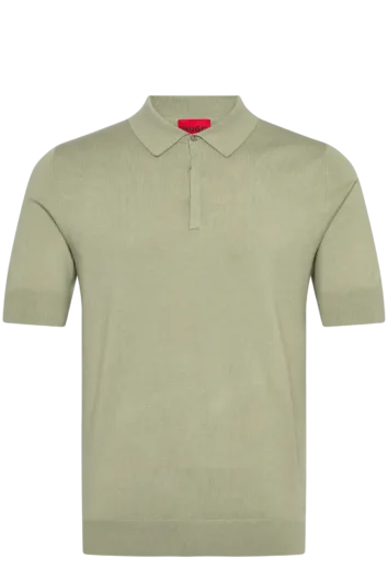 HUGO - San Peter Knit Polo Shirt - Light Pastel Green