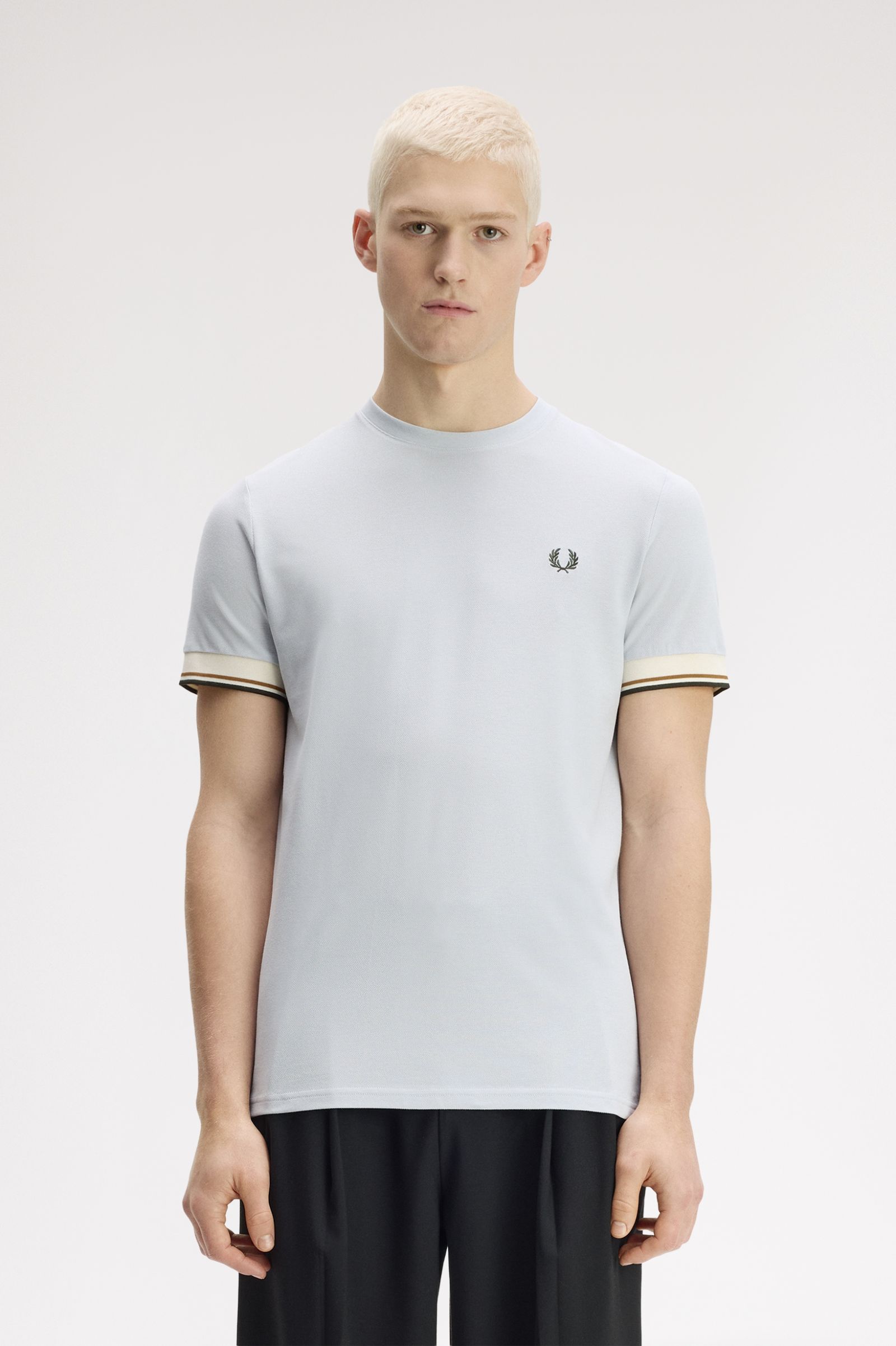 Fred Perry - Twin Tipped Cuff T-Shirt - Dusky Blue - Image 7
