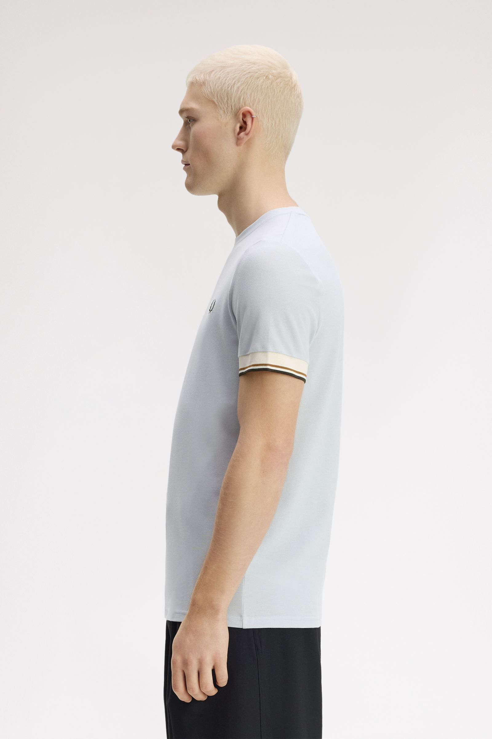 Fred Perry - Twin Tipped Cuff T-Shirt - Dusky Blue - Image 6
