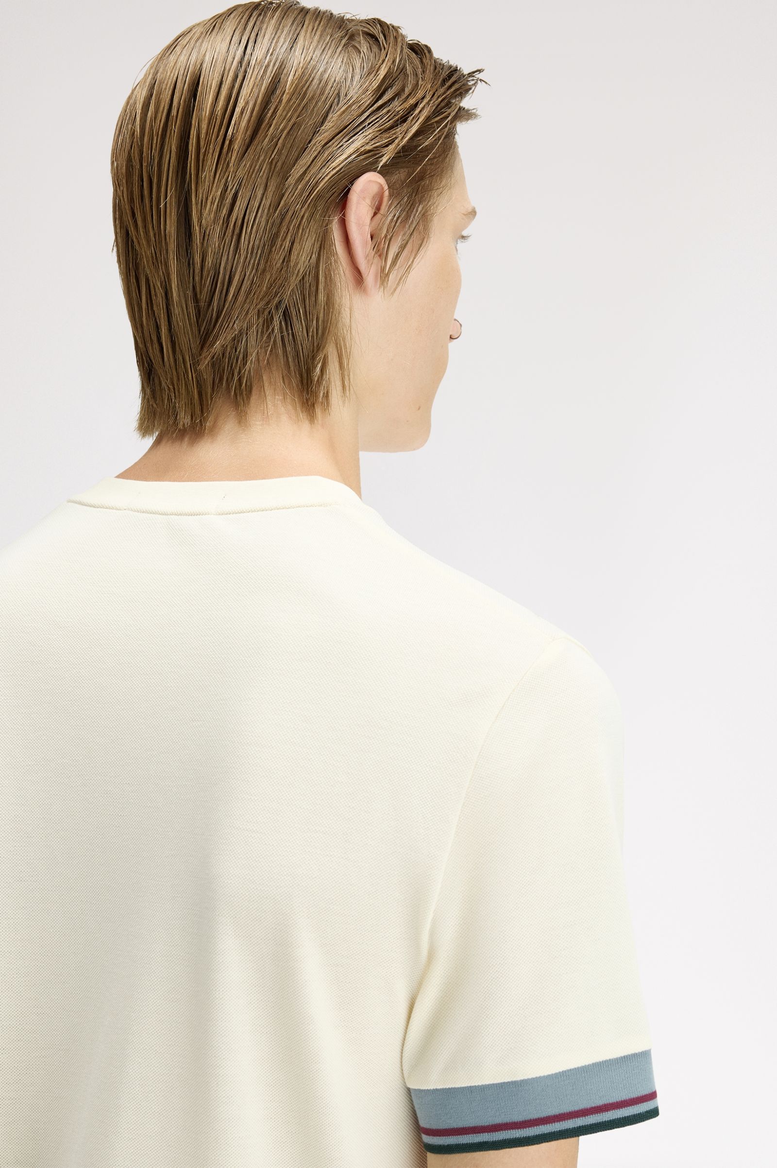 Fred Perry - Twin Tipped Cuff T-Shirt - Ecru - Image 4