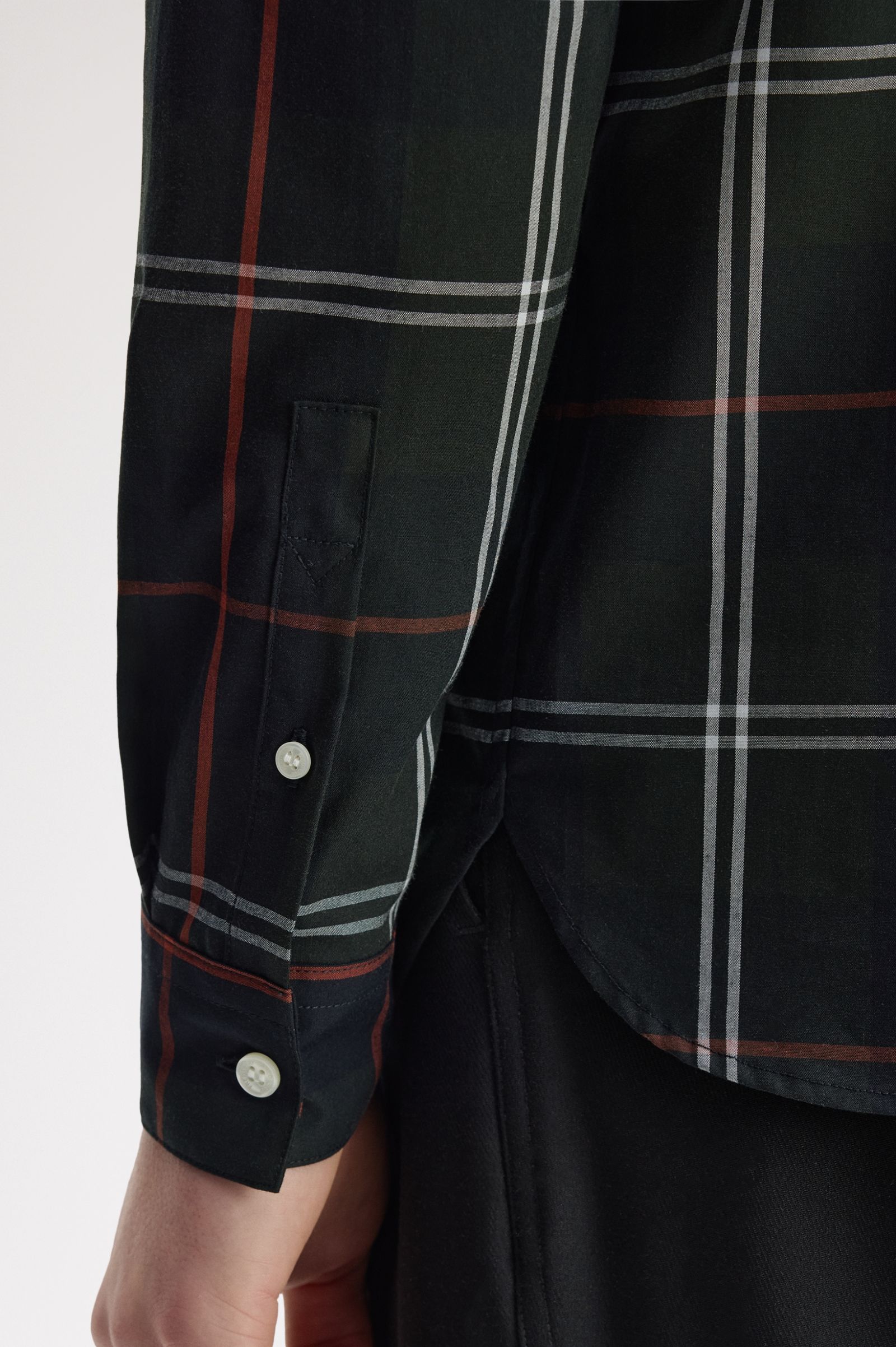 Fred Perry - Poplin Tartan Shirt - Night Green - Image 5