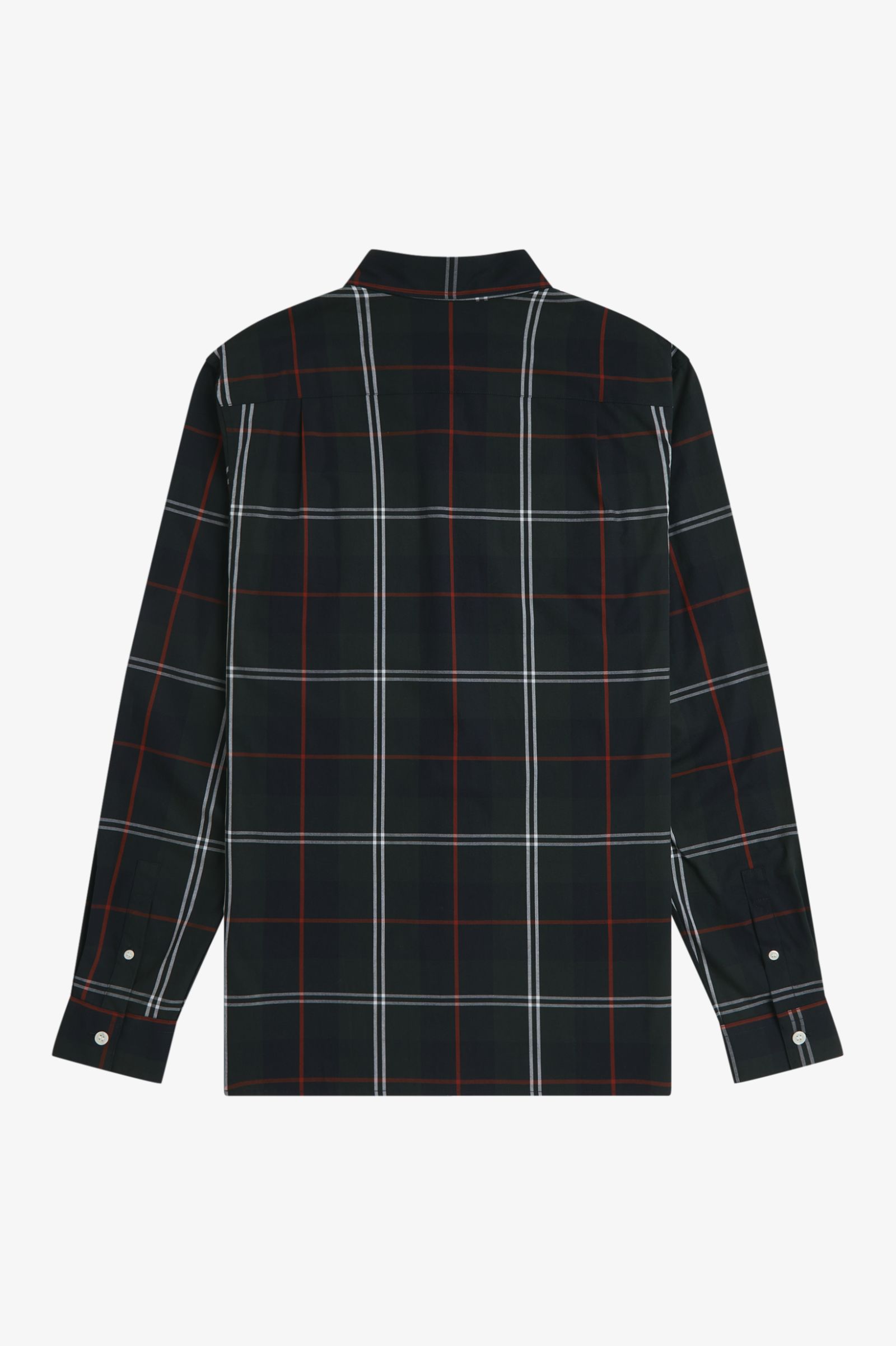Fred Perry - Poplin Tartan Shirt - Night Green - Image 9