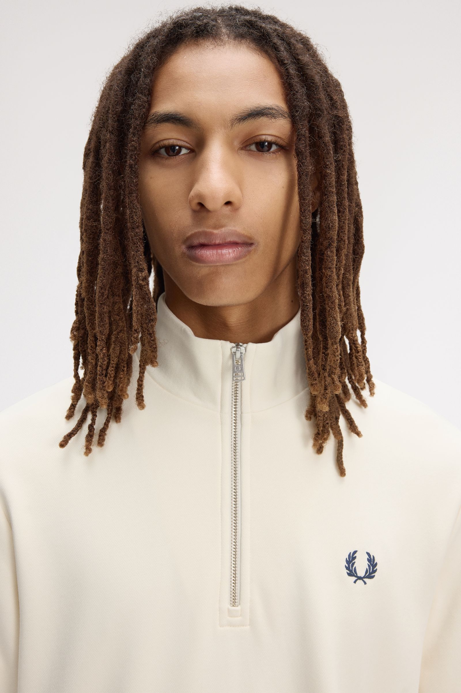 Fred Perry - Halfzip Sweatshirt M3574 - Ecru - Image 3