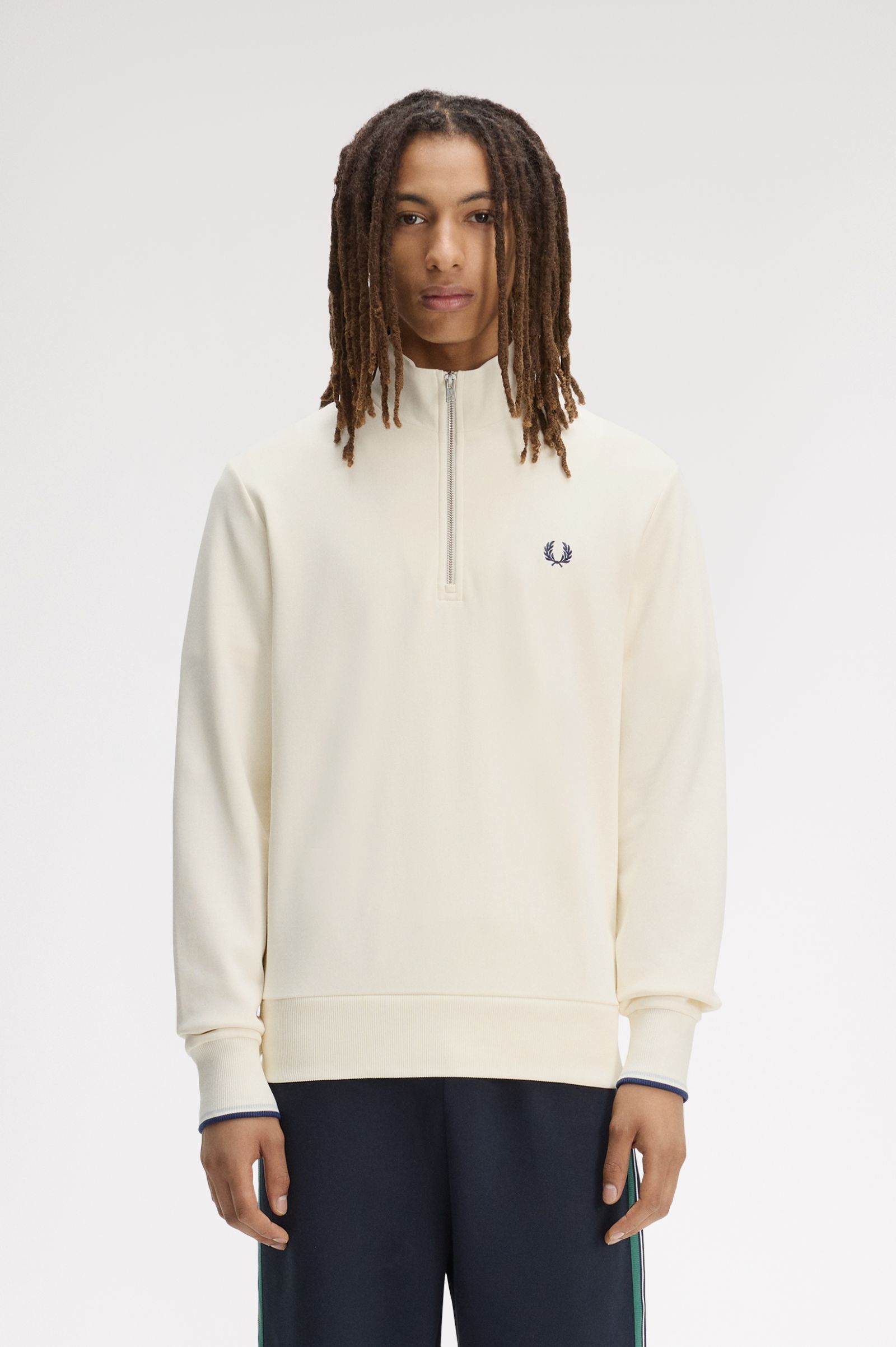 Fred Perry - Halfzip Sweatshirt M3574 - Ecru - Image 7