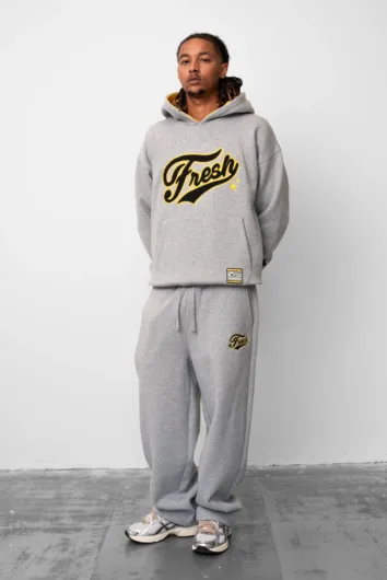 Fresh Couture - College Logo Jogger - Grey Marl