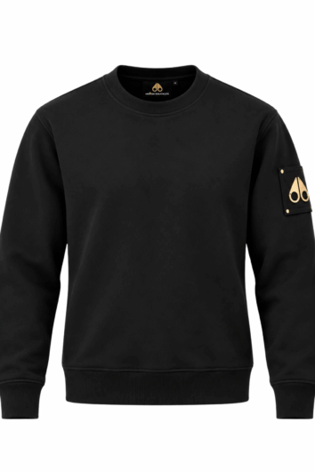 Moose Knuckles - Mens Gold Series Hartsfield Crewneck Sweatshirt - Black