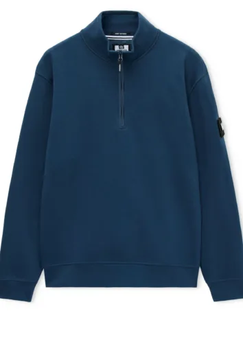 Weekend Offender - Kraviz Quarter Zip Sweatshirt - Lagoon Blue